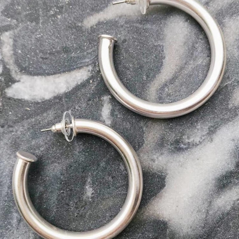 Sleek Silver Minimalist Earrings